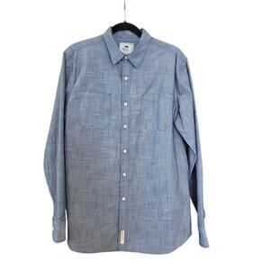Roots73 Clearwater Long Sleeve Button-up Shirt Size Large Blue